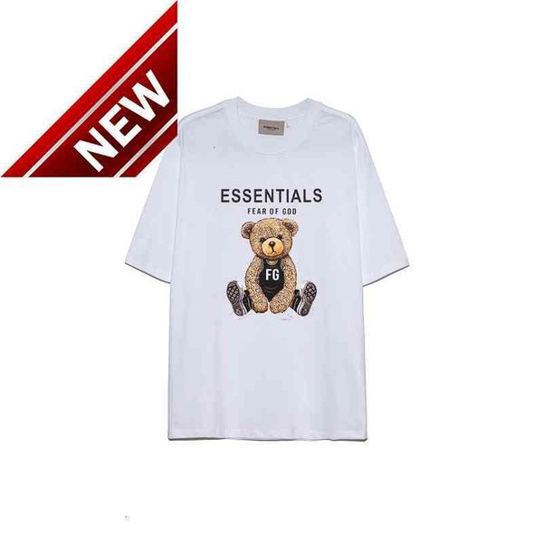 

50% off discount of god essentials new fear fog sports bear fg cotton casual short sleeve t-shirt, White;black
