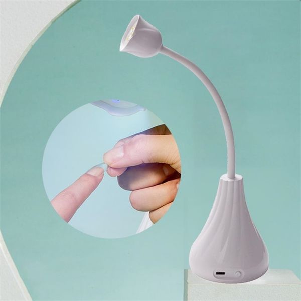 

mini nail lamp dryer machine 18w rechargeable portable uv led light curing polish glue art 220708