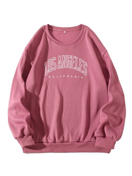 

letter graphic thermal lined sweatshirt o7oe#, Black