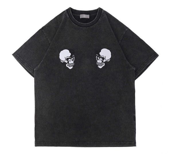 

schdel 2022 frhling sommer usa kopf vintage schwarz t-shirt skateboard herren t-shirt frauen kurzarm strae casual tshirt, White;black