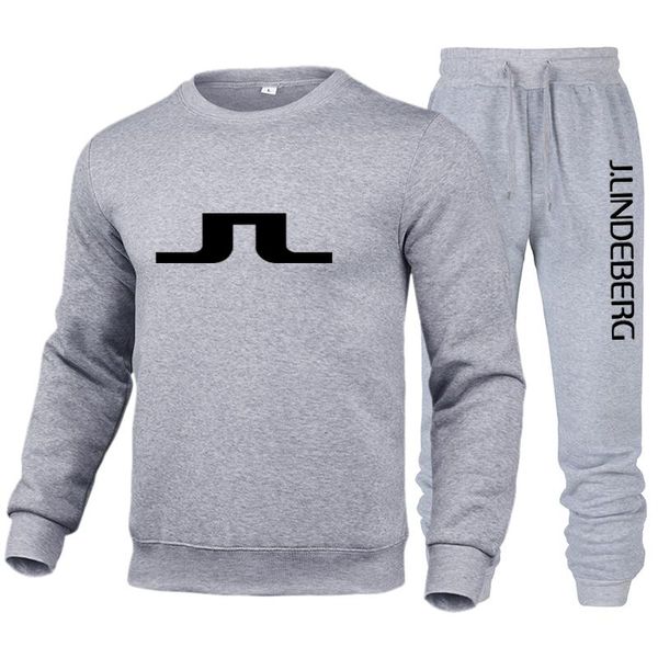 Мужские спортивные костюмы модная бренд J Lindeberg Golf Men's Flees Fleece Coolie Spring Fall/Winter Streetwear Свитер Свитер Случайный хип -хоп трассы