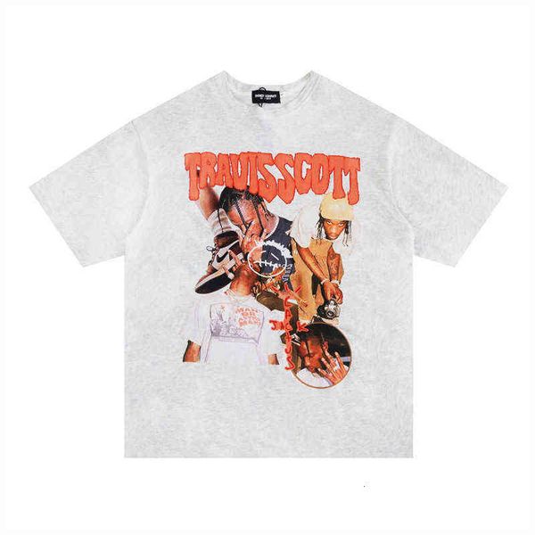 

band american short sleeve t-shirt men's and women's hip hop hiphop half top, White