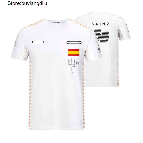 F1 Yaz T-Shirt Formula Bir McLaren Takım Polo Gömlek Büyük Boy Tişörtler Gevşek Kapu Kısa Kollu Dijital Trend Spor Yarışı Tshirts 59YU