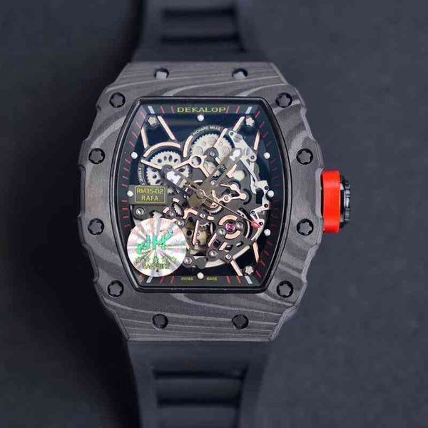 

zf richa milles carbon fiber watch wei royal hollow oak fully automatic mechanical gui r rm35-02 men's watch m3wx, Slivery;golden