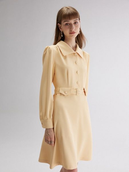 

puff sleeve belted shirt dress o3ai#, Black;gray