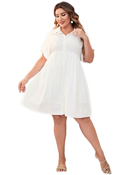 

plus batwing sleeve shirt dress 62kt#, Black