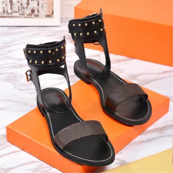 

designer women sandals summer flats slippers ankle high boots gladiator slides ladies beach roman sandal, Black