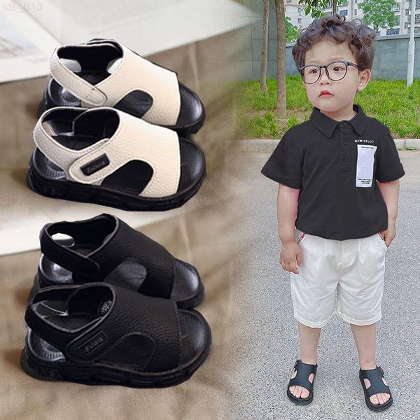 Mode Kinder Schuhe Sommer Kinder Jungen Sandalen Hausschuhe Schwarz Weiß Weiche Sohle Rutschfeste Strand Outdoor Kleinkind Baby Junge SlidesT220718