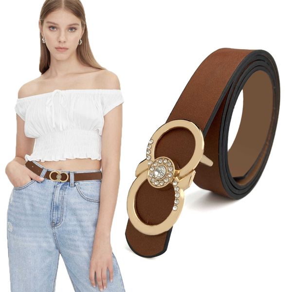 

elling new design women leather belts fashion waist accessories buckle female black waistband with jeans designer classic luxury, Black;brown