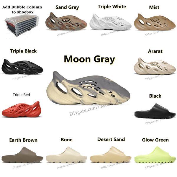 

slides slippers sandals sneakers shoe graffiti bone white resin desert sand rubber summer flat men women designer beach fashion trainers2022