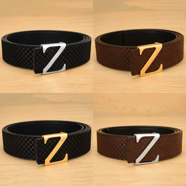 

2022 famous brand men's leather belt leisure business xiaomig smooth buckle fashion versatile pants 3.8 classic luxury designer elling, Black;brown