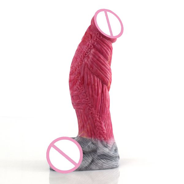 Riesiger Dildo gebogen Fantasy Sextoy Silikon Anal Plug Hahn realistisches Penisspielzeug für Frauen Männer Masturbator