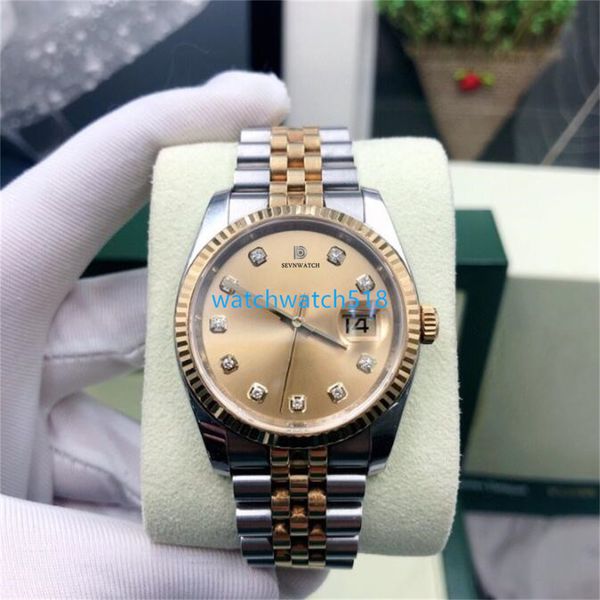 

watches watch 116233 36mm mechanical automatic diamond gold dial jubilee bracelet original box paper luxury mens wristwatches with box, Slivery;golden