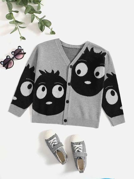

toddler boys cartoon button up cardigan she, Blue