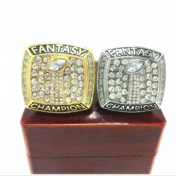 

2018 fantasy football championship alloy ring birthday gift collection235b, Golden;silver