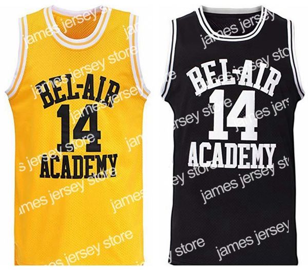 

new shipping from us will smith #14 the fresh prince of bel air academy movie men basketball jersey all stitched s-3xl high quality, Black;red