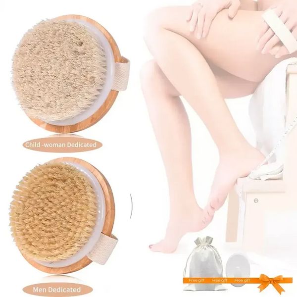 Esfoliação natural Bath Bath Bath Bath Wooden Body Massage Spa Pincel seca - Bathes Brush Set Bathing Body B0529A38