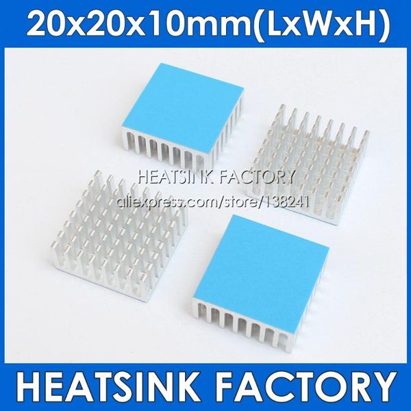 Lüfterkühlungen 3/5/10pcs 20x20x10 mm Kühlzubehör DIY Heatrock CPU GPU IC Memory Chip Aluminium Kühlkörper extrudierte Kühler -Radiatorfans