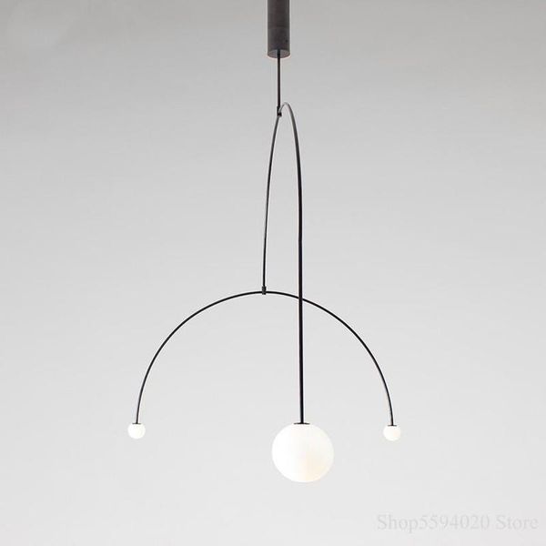 Lâmpadas pendentes pós -modernas luzes de brilho designer linhas geométricas linhas geométricas de loft nórdico Cozinha de iluminação minimalista
