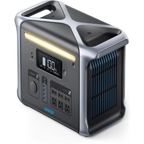 

powerhouse 1229wh lifepo4 battery 1500w solar generator with 6 ac outlets solar panel optional 2 usb-c ports 100w max