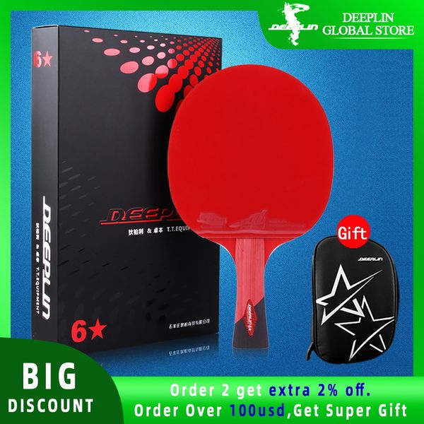 Ping Pong Paddle com Spin Case de Killer GRATUITO - RACA DE TENNIS DE TABELA PROFISSIONAL PARA PLAYES iniciais e avançados 6 7 8 Estrelas 220623