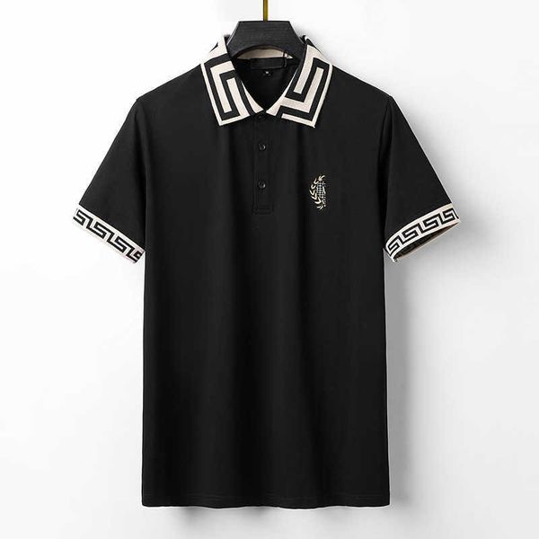 

fashion designer men's polo shirt summer casual embroidery luxury medusa print 100% cotton wrinkle resistant breathable commercial mult, White;black