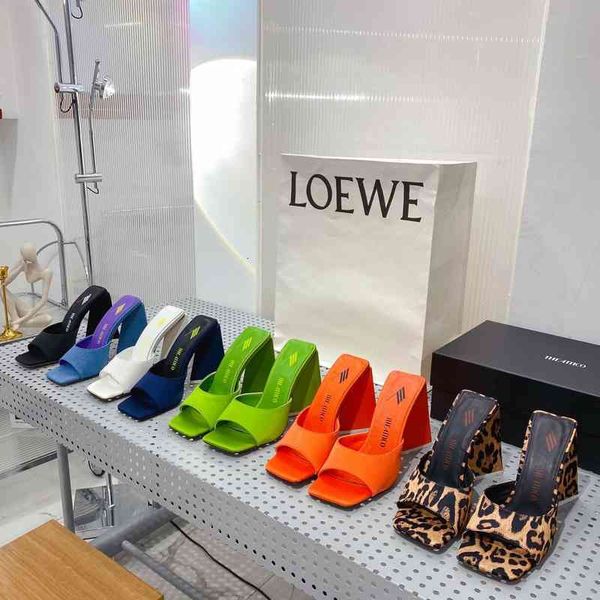 

sandals niche style square head super high-heeled slippers women's catwalk special-shaped heel fluorescent open toe thick heel sandals, Black
