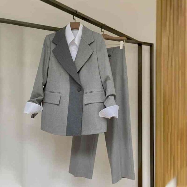 

two piece dress spring 2022 women's hong kong style online red professional casual suit jacket light cooked wind wide leg pants two-pie, White