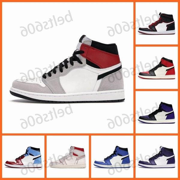 

shoes mens women jumpman 1s og 1 obsidian black white mid light smoke grey 4s cat 4 men sneakers