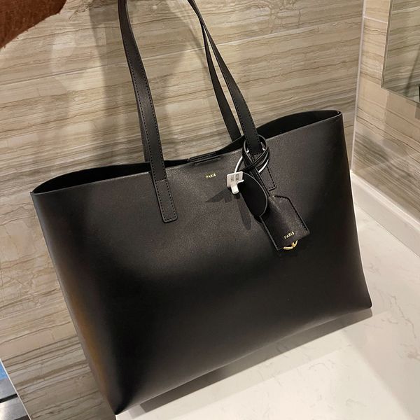 

ladies tote bag designer handbags luxury design bag matte black leather casual shopping with pouch
