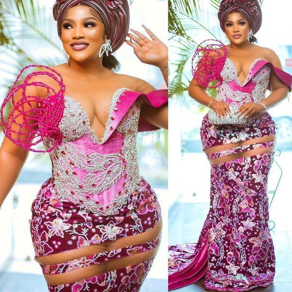 

2022 plus size arabic aso ebi luxurious mermaid lace prom dresses beaded crystals evening formal party second reception birthday engagement, Black