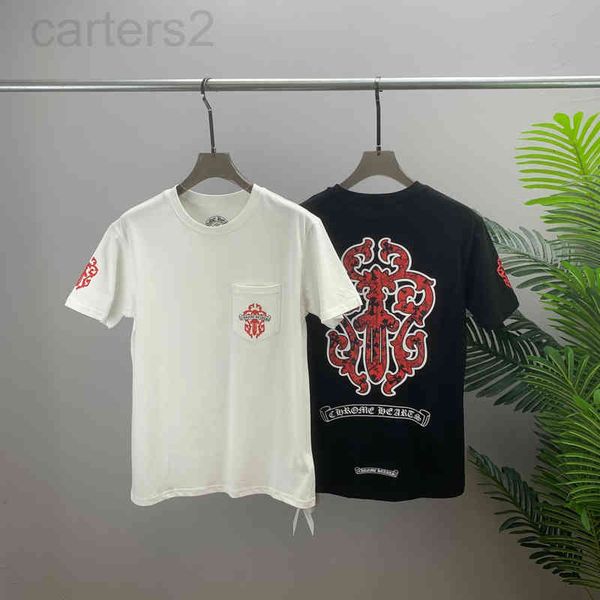 

men's t-shirts designer 2022 spring / summer new ch crowe short sleeve t-shirt men's pullover cross sanskrit printing brand 3nv7, White;black