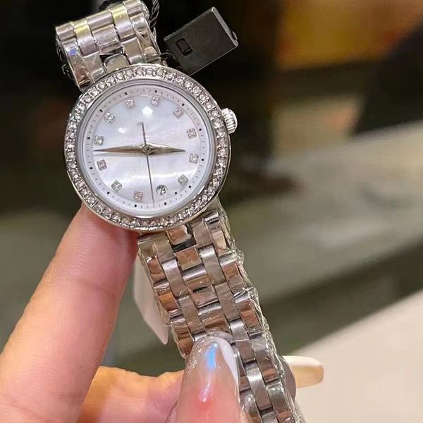 

2022 luxury ladies watch imported quartz movement mineral glass mirror 26mm stone surface fashion boutique watches, Slivery;brown