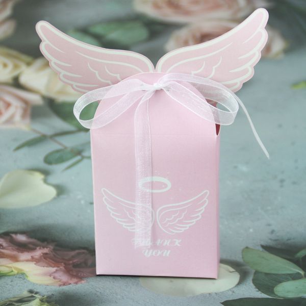 Caixa de doces anjo asas caixas embrulhar presentes crianças biscoito de embalagem embalagem casamento