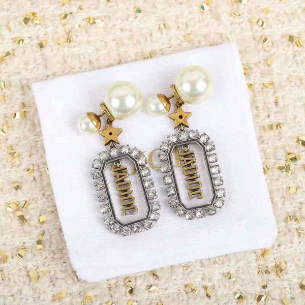 

2022 factory wholesale new home dijia pearl earrings female full diamond earrings silver needle, Golden