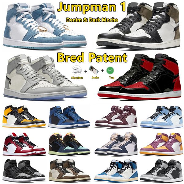 

jumpman 1 og 1s mens basketball shoes bred patent unc blue darki mocha shadow pollen bordeaux rebellionaire racer blue men women trainers sp