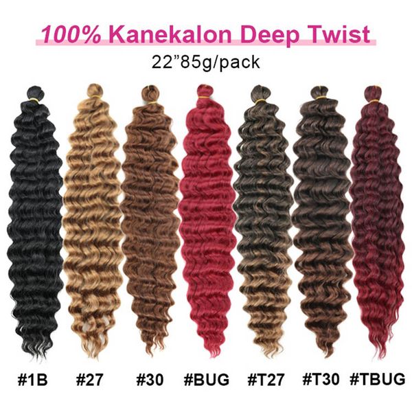 Tiefe Welle Twist Häkeln Haar Natürliche Synthetische Afro Locken Zöpfe Ombre Flechten Haar Extensions Für Frauen Niedrigen Temperatur Faser