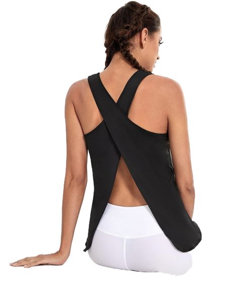 

crossover back sports tank w0zn#, Gray