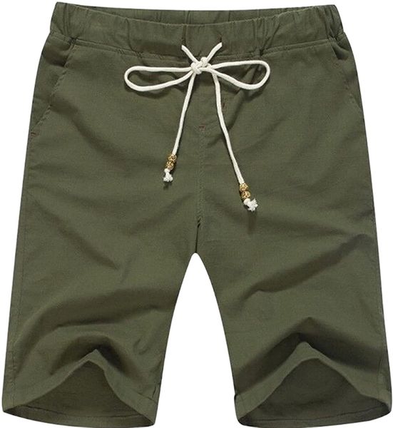 

men's linen casual classic fit short summer beach shorts 875w#, White;black