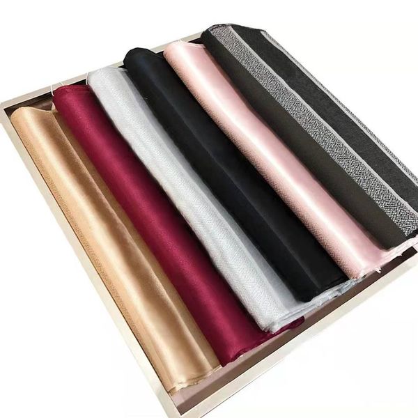 

designer scarf womens 100 pure silk cotton luxury four season shawl fashion letter head scarves size 180x70cm 5 color optional exq224f, Blue;gray