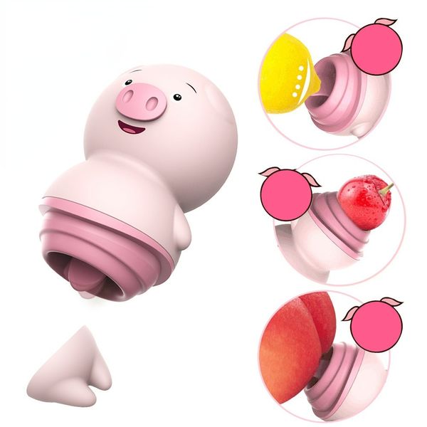 Батарея розовая свинья соска 10 режим режима массаж язык облизы