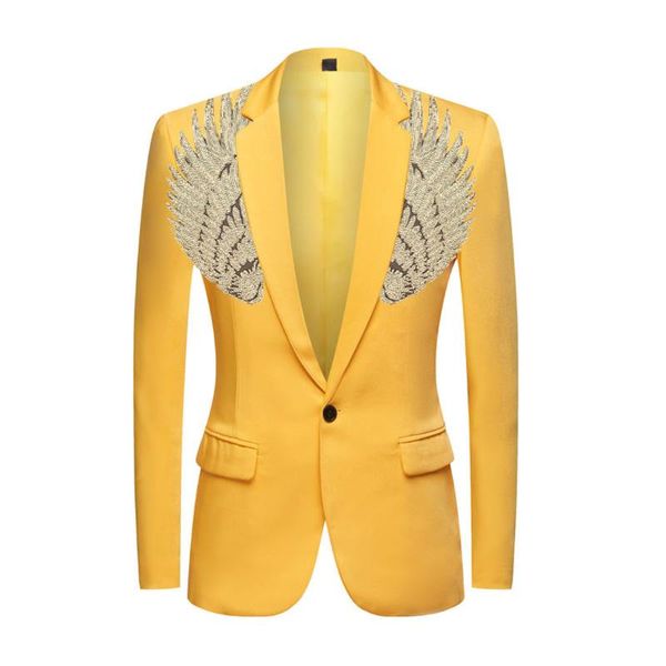 Blazer per abiti da uomo Blazer da uomo con paillettes lucide Giacca elegante da uomo slim fit con un bottone Abito da uomo per cena da cerimonia nuziale Giacca da uomo