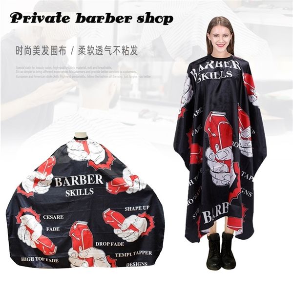 

waterproof hairdressing apron professional hairdresser equipment barber pattern haircut cape hairstylist tool 220621