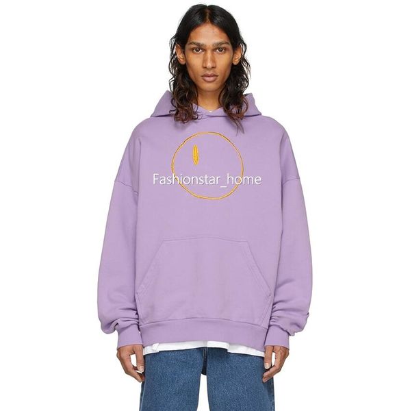 

22fw new classic face embroidery sweatshirt early autumn winter limited man women hooded pullover fashion high street hoodies sweater tjamwy, Black