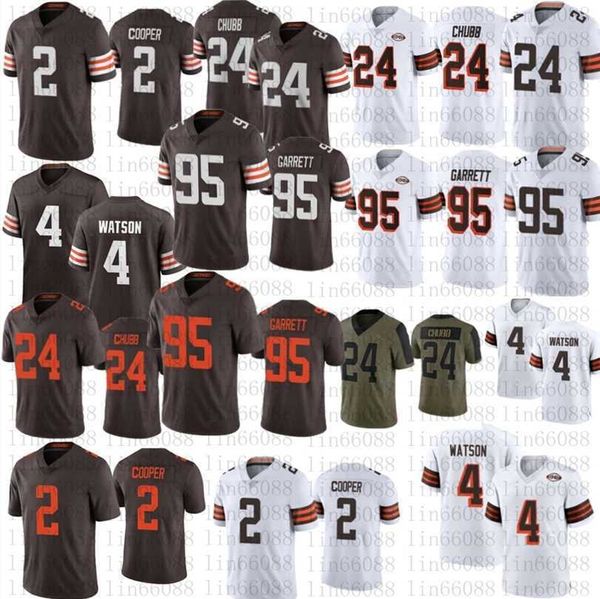 

men football 4 deshaun watson jersey 2 amari cooper 24 nick chubb 95 myles garrett stitched jerseys, Black