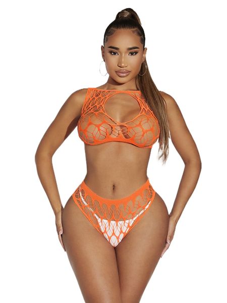 

cut-out fishnet lingerie set z9ot#, Black;red