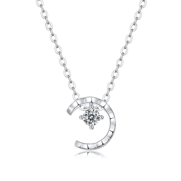 

14k gold 0.2 ct 6.5mm moissanite classic bezel set solitaire diamond pendant necklace for women girls sterling silver jewelry