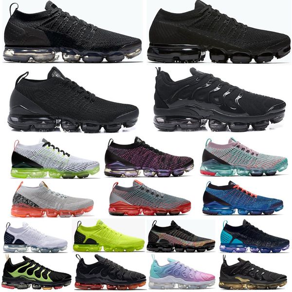 Scarpe da corsa Blu scuro Plus TN Uomo Cool Grey Sport Triple Nero Scarpe da ginnastica Tutte Rosse Neon Oliva Platino puro Bubblegum Tuorlo Ciliegia Scarpe da ginnastica moda donna Eur 36-45