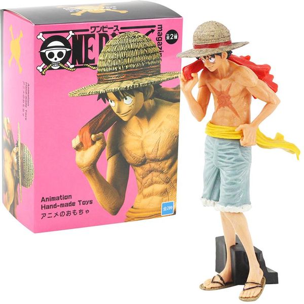 

22 cm anime one piece figure magazine cover of anniversary monkey d. luffy figurals model toy230i