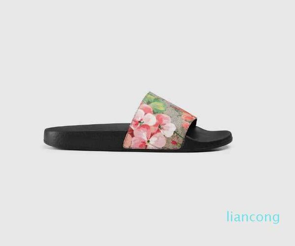 

designer g rubber slide sandal floral brocade men slipper gear bottoms flip flops women striped beach causal slippers with box size 35- 240, Black